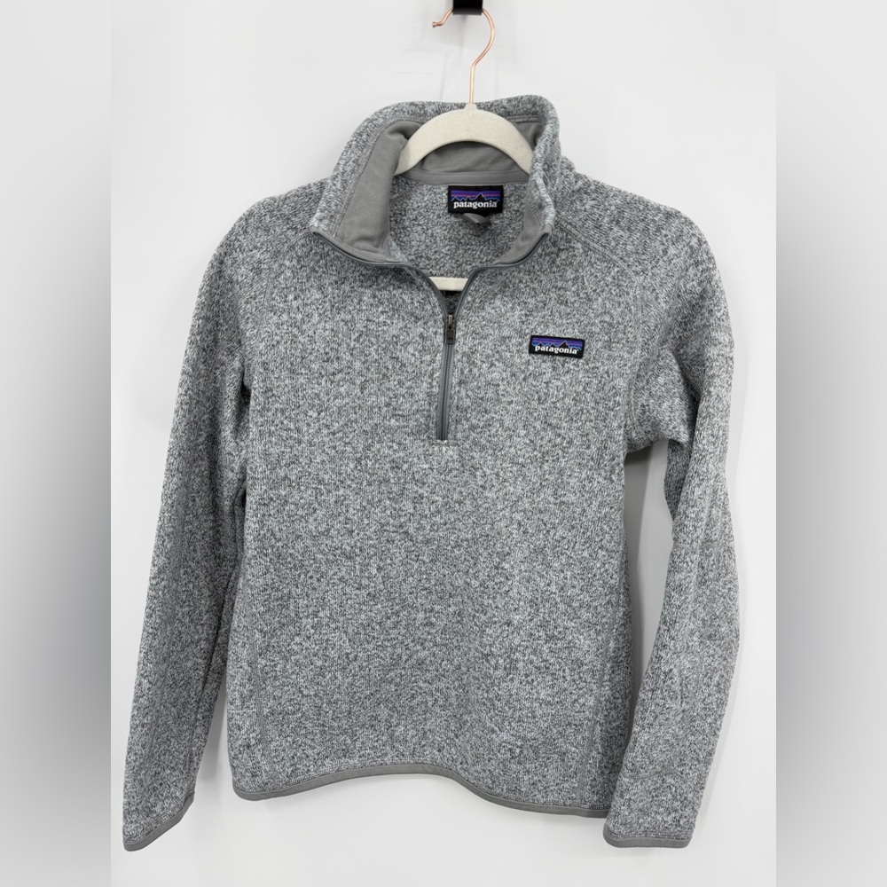 Patagonia 25617 Better Sweater in Birch White gray womens M 1/4 zip fleece